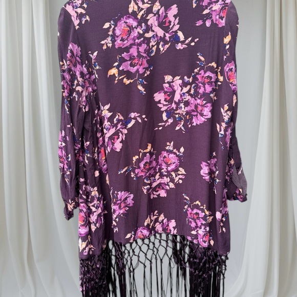 Torrid Size 0/L/XL Floral Fronge Kimono/Swim Cover-Up - Picture 3 of 3